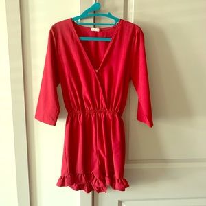 Red ruffled romper
